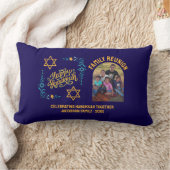 HAPPY HANUKKAHハヌカー(ユダヤ教の祭り)カスタム写真 ランバークッション (ブランケット)