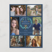 HAPPY HANUKKAHハンドドローカスタムド6フォトホリデー ポストカード (正面)