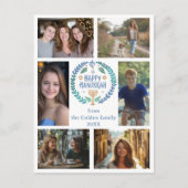 HAPPY HANUKKAHハンドドローカスタムド6フォトホリデー ポストカード (正面)