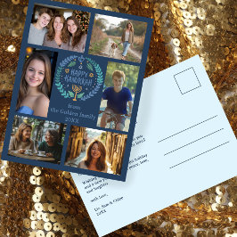 HAPPY HANUKKAHハンドドローカスタムド6フォトホリデー ポストカード