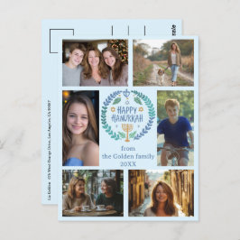 HAPPY HANUKKAHハンドドローカスタムド6フォトホリデー ポストカード