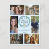 HAPPY HANUKKAHハンドドローカスタムド6フォトホリデー ポストカード (正面)