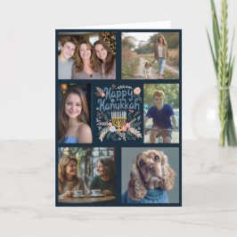 HAPPY HANUKKAHハンドドローカスタムド6枚フォトフォールディング シーズンカード
