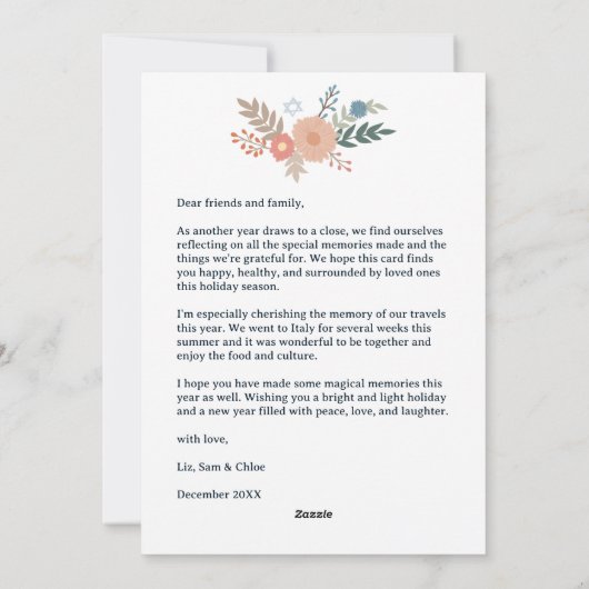 HAPPY HANUKKAHハンドドローカスタムド6枚 シーズンカード (裏面)