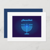 Happy Hanukkahフェスティバルのライト、(ユダヤ教)メノラーロゴ ポストカード (正面/裏面)