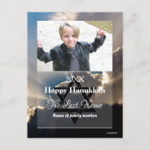 Happy Hanukkahフォトポストカードストライプの – HAMbWG