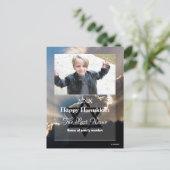 Happy Hanukkahフォトポストカードストライプの – HAMbWG シーズンポストカード (スタンド正面)