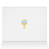 HAPPY HANUKKAHヘブライ語カスタマイズ可能グリーティングカード (内部横(上))