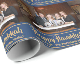 Happy Hanukkahミニマル家族の写真 ラッピングペーパー