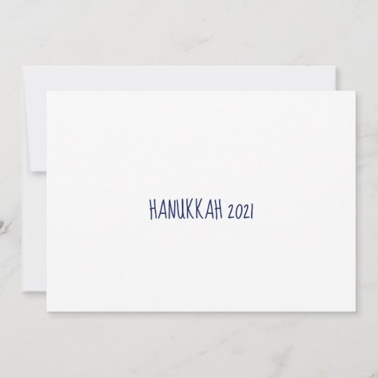 Happy Hanukkahモダンファミリーフォトカード (裏面)