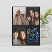 HAPPY HANUKKAH手描きカスタム3 PHOTO Letter シーズンカード (スタンド正面)