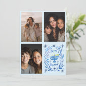 HAPPY HANUKKAH手描きカスタム3 PHOTO Letter シーズンカード (スタンド正面)