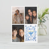 HAPPY HANUKKAH手描きカスタム3 PHOTO Letter シーズンカード (スタンド正面)