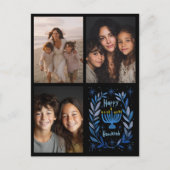 HAPPY HANUKKAH手描きカスタム3 PHOTO Letter シーズンポストカード (正面)