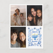 HAPPY HANUKKAH手描きカスタム3 PHOTO Letter シーズンポストカード (正面)