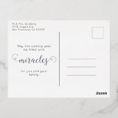 Happy Hanukkah ミニマル Love Light Photo 箔シーズンポストカード (裏面)