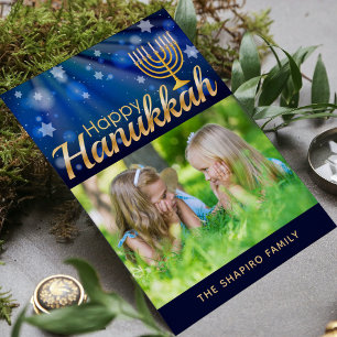 Happy Hanukkah（ユダヤ教）メノラーパーソナライズされた写真