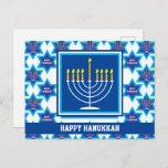 🕎 Happy Hanukkah,（ユダヤ教）メノラー，カスタマイズ可能はがき ポストカード<br><div class="desc">ハッピーハヌカーと白い背景の（ユダヤ教）メノラー。完全にカスタマイズ可能な背面</div>