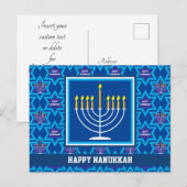 🕎 Happy Hanukkah,（ユダヤ教）メノラー，カスタマイズ ポストカード (正面/裏面)