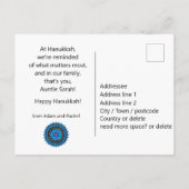 🕎 Happy Hanukkah，任意の関係，カスタマイズ ポストカード (裏面)