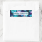 happy hanukkah (《写真》ぼけ味) 楕円形シール (バッグ)