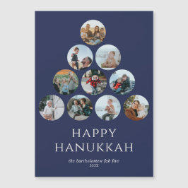 Happy Hanukkah 10フォトマグネットブルー