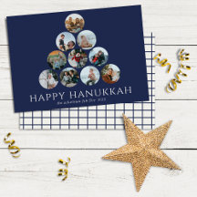 Happy Hanukkah 10写真ネイビーブルーホワイト