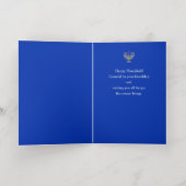 Happy Hanukkah Beautiful Jewish Holiday Menorah 箔グリーティングカード (内側レイダウン)