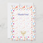 Happy Hanukkah Beautiful Jewish Holiday Ornament サンキューカード (裏面)