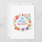 Happy Hanukkah Beautiful Jewish Holiday Ornament サンキューカード (正面)