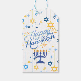 Happy Hanukkah Blue And Gold ギフトタグ