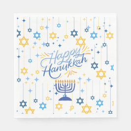 Happy Hanukkah Blue And Gold スタンダードランチョンナプキン