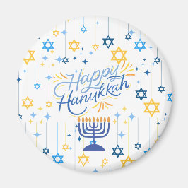 Happy Hanukkah Blue And Gold マグネット