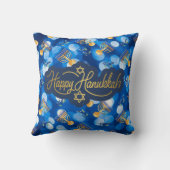 Happy Hanukkah Blue And White クッション (裏面)