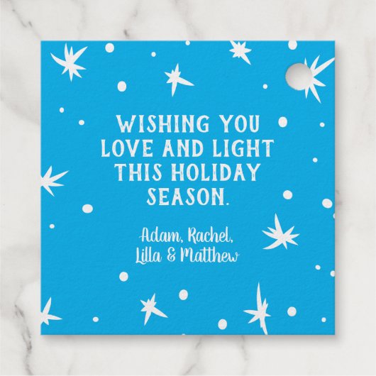 Happy Hanukkah Brush Scriptカスタム名 フェイバータグ (裏面)