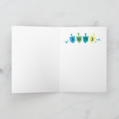 Happy Hanukkah Chanukah Dreidel Greeting Card カード (内部)