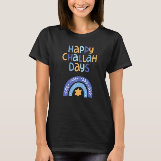 Happy Hanukkah Chanukah Rainbow Menorah Jewish Hol Tシャツ (正面)