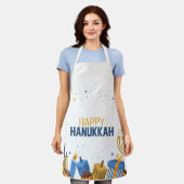 Happy Hanukkah Entertaining エプロン (着用した状態)