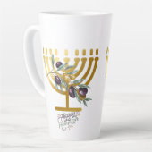 Happy Hanukkah Entertaining カフェラテマグ (左アングル)