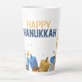 Happy Hanukkah Entertaining カフェラテマグ (正面)