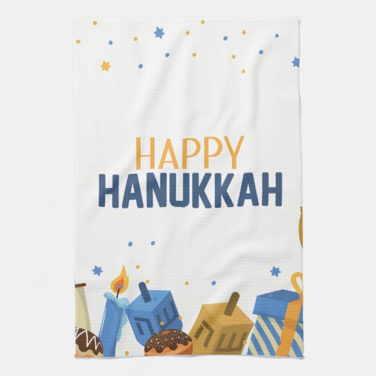 Happy Hanukkah Entertaining キッチンタオル (縦)