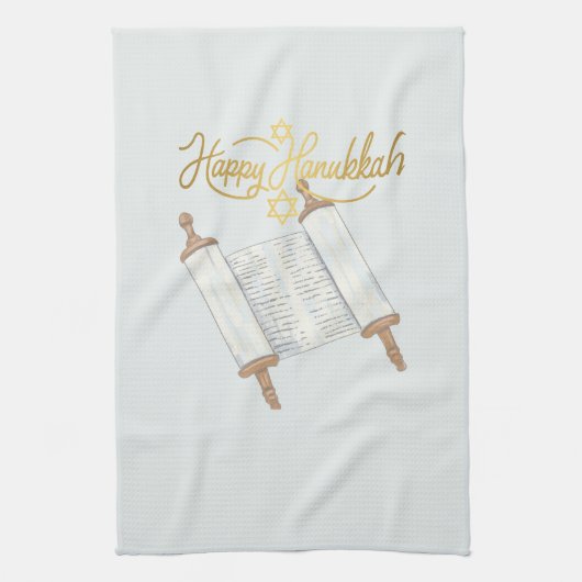 Happy Hanukkah Entertaining キッチンタオル (縦)