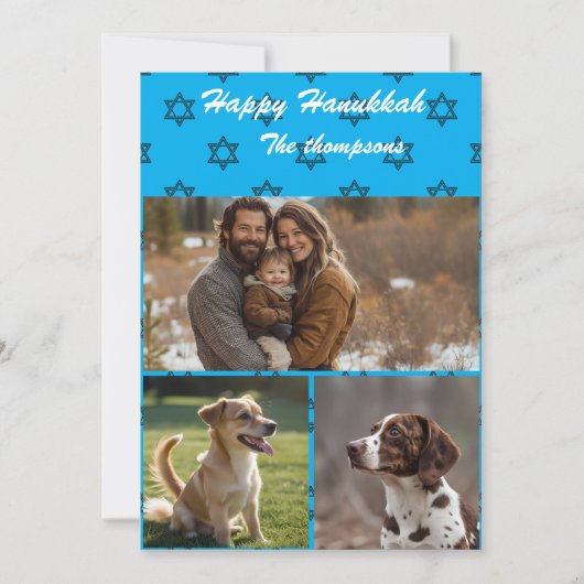 Happy hanukkah family card photo personalize シーズンカード (正面)