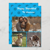 Happy hanukkah family card photo personalize シーズンカード (正面/裏面)