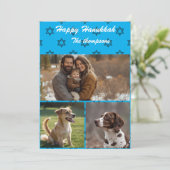 Happy hanukkah family card photo personalize シーズンカード (スタンド正面)