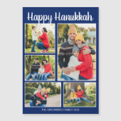 Happy Hanukkah Family Photo Collage Magnet Card (正面)