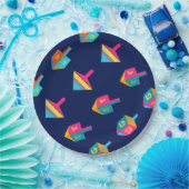 Happy Hanukkah Festival dreidel Holiday Decoration ペーパープレート (パーティー)