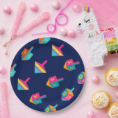 Happy Hanukkah Festival dreidel Holiday Decoration ペーパープレート (パーティー)