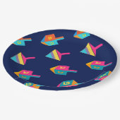 Happy Hanukkah Festival dreidel Holiday Decoration ペーパープレート (アングル)