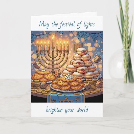 Happy Hanukkah | Festival of Lights カード (正面)